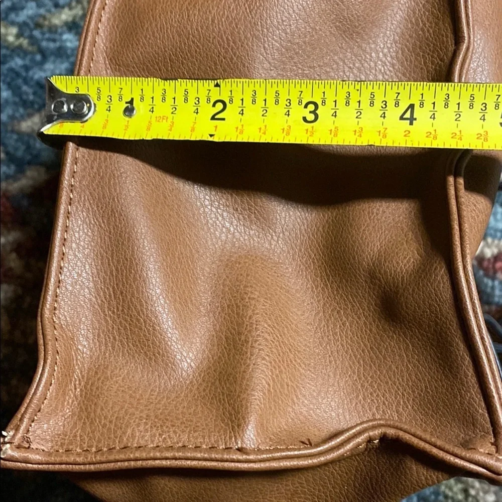 Brown  Backpack Small Totebag School Practical Utility